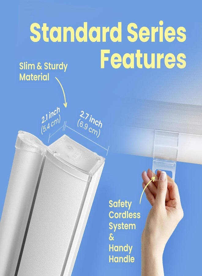 FOIRESOFT Standard Cordless Custom Zebra Roller Shades and Blinds [Basic, White, W 30 x H 48 inch] Dual Layer Sheer for Day and Night Light Control Privacy, 20 to 105 in Height - Image 5